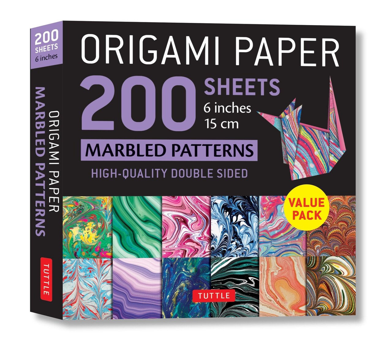 Origami Paper 200 sheets Marbled Patterns 6" (15 cm): Tuttle Origami Paper: Double Sided Origami Sheets Printed with 12 Different Patterns (Instructions for 6 Projects Included)